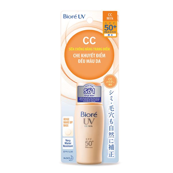 Sữa Chống Nắng Che Khuyết Điểm Và Đều Màu Da Bioré Uv Cc Milk 50+/Pa++++ 30ml