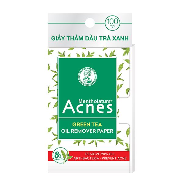 Acnes Giấy Thấm Dầu Trà Xanh (Acnes Green Tea Oil Remover Paper) 100 Tờ