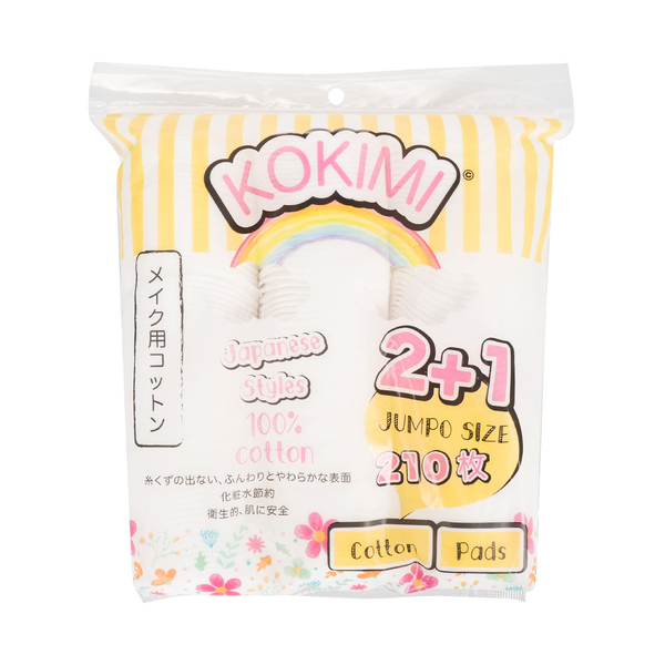 Bông Tẩy Trang Bông Tròn Túi 210 Miếng Mihoo Kokimi Cotton Pads Jumpo Size 2+1