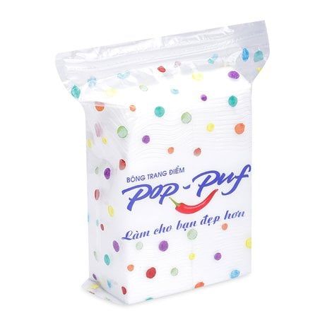 Bông Trang Điểm Pop-Puf Không Ép Biên 100 Miếng (Bao Zipper)