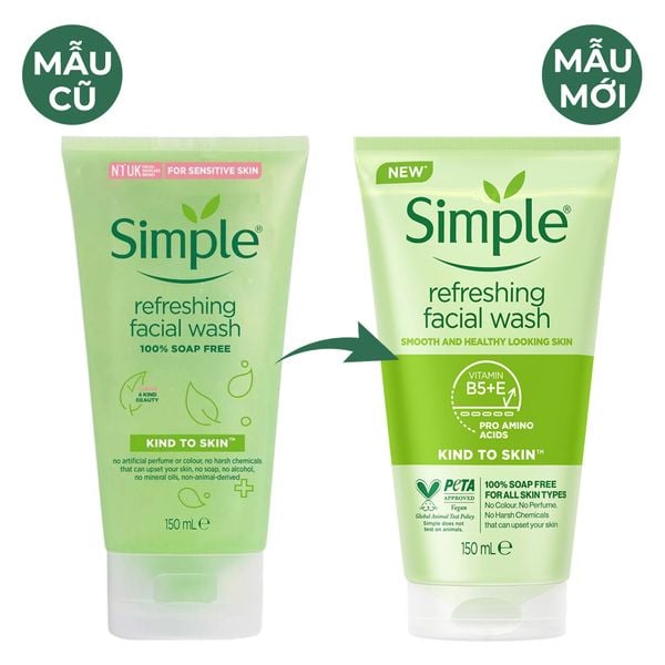Sữa Rửa Mặt Simple Kind To Skin Refreshing Facial Wash 150ml