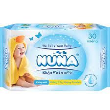 Khăn Ướt Không Mùi Gói Du Lịch Baby Nuna 30 Miếng