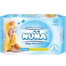 Khăn Ướt không mùi Gói Du Lịch Baby Nuna 30 Miếng 