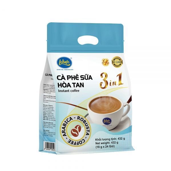 Cà phê Sữa Lekofe Hòa Tan 3in1 Túi 24 gói