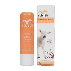  Son Dưỡng Môi Chiết Xuất Từ Nhau Thai Cừu Rebirth Lanolin Lip Balm With Vitamin E & Apricot Oil (RB14) 3.7g - Úc 