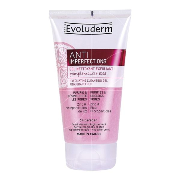 Gel Rửa Mặt Tẩy Tế Bào Chết Evoluderm Giúp Làm Sạch Sâu Thông Thoáng Lỗ Chân Lông Giảm Và Ngăn Ngừa Mụn 150ml