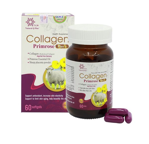Thực Phẩm Bảo Vệ Sức Khỏe Collagen Primrose Plus+ Giúp Đẹp Da Hạn Chế Lão Hóa (60V/Hộp)