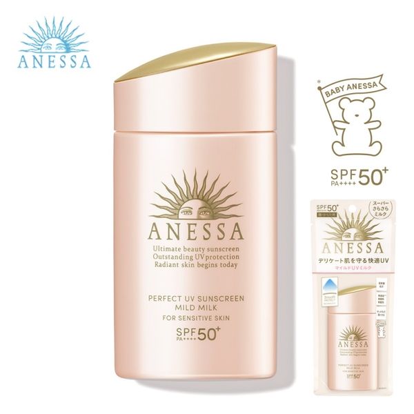 Anessa Sữa Chống Nắng Dịu Nhẹ Cho Da Nhạy Cảm Và Trẻ Em Spf 50+ 60ml (Anessa Perfect Uv Sunscreen Mild Milk Na)