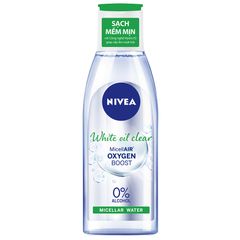  Nước Tẩy Trang Nivea Sáng Da & Kiểm Soát Nhờn Mụn White Oil Clear Micellair Oxygen Boost Micellar Water 125ml 