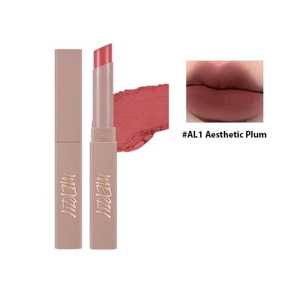 Son Thỏi Lì Merzy Academia Cotton Lipstick #Al1 Aesthetic Plum - Date 4