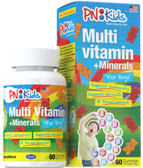  Kẹo Dẻo Giúp Tăng Sức Đề Kháng Cho Bé Trai PN Kids MULTI VITAMIN+MINERALS hộp 60 viên - DATE 