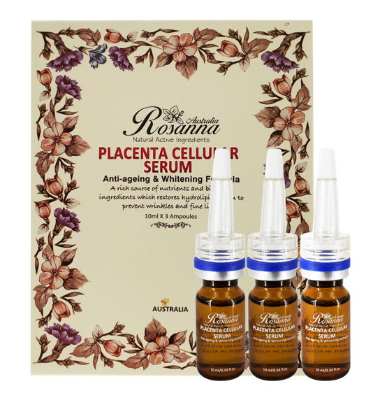 Tế Bào Gốc Nhau Thai Cừu Phục Hồi Tái Tạo Da Rosanna Placenta Cellular Serum (Hộp 3 Ống)