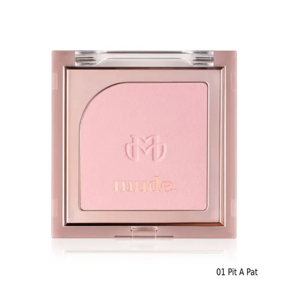 Phấn Má Mude Flutter Blusher 01 Pit A Pat - Hồng Phấn