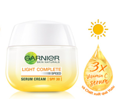  Kem Dưỡng Garnier Tinh Chất Serum Sáng Da Ban Ngày Light Complete Speed Serum Cream SPF30 50ml 