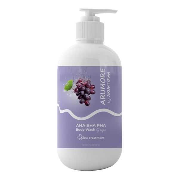 Sữa Tắm Cho Da Mụn Arumore Aha Bha Pha Body Wash Grape 500ml