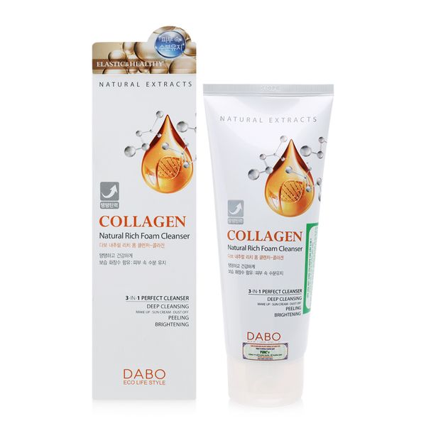 Sữa Rửa Mặt Collagen 3 Trong 1 Dabo Collagen Natural Rich Foam Cleanser 180ml