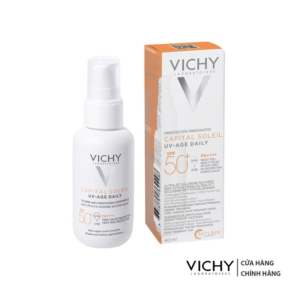 Gel Chống Nắng Vichy Bảo Vệ Da, Ngừa Thâm Nám Capital Soleil UV Age Daily SPF 50 50ml