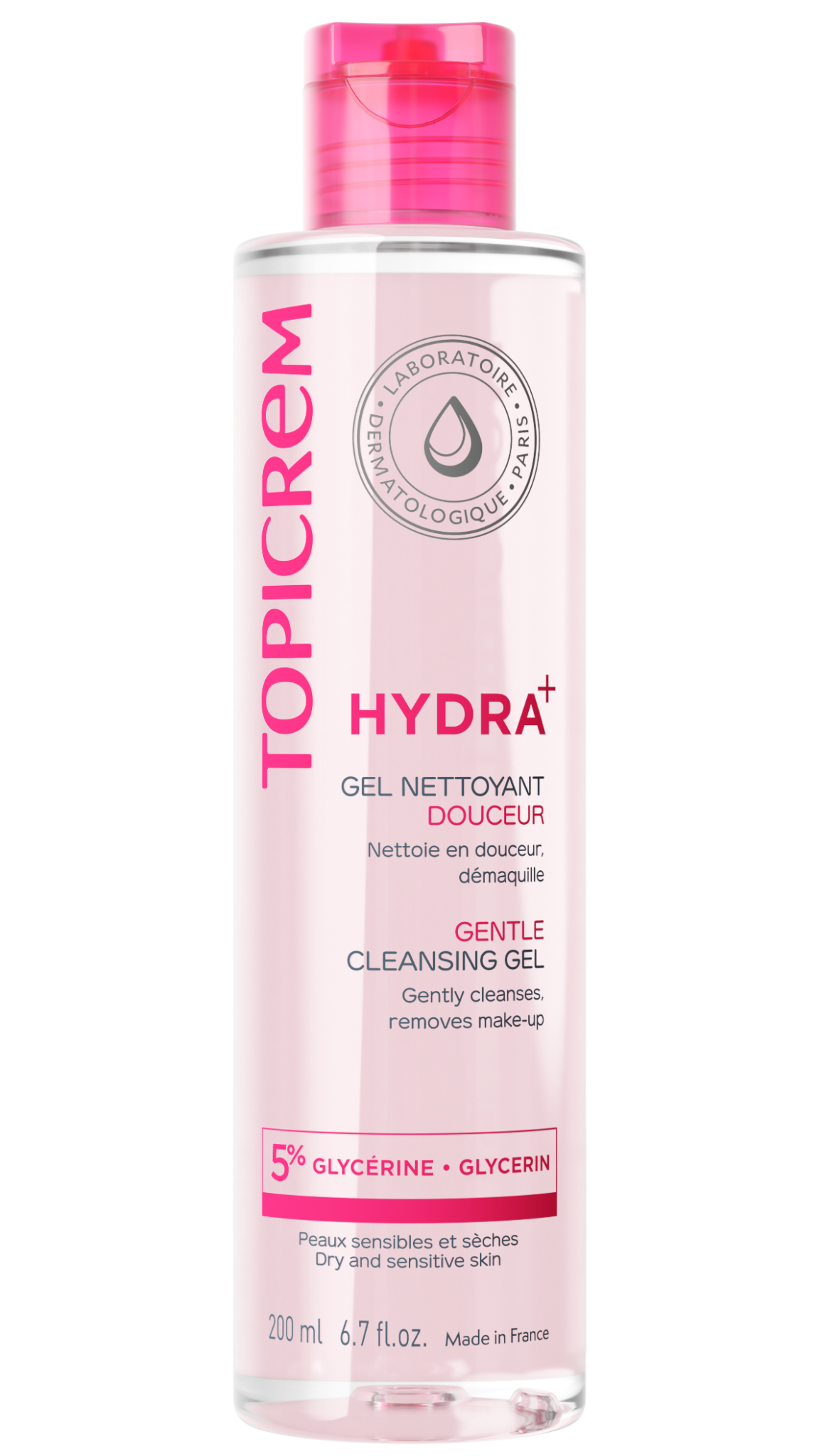 Gel Rửa Mặt Topicrem Hydra+ Gentle Không Xà Phòng Làm Sạch Dịu Nhẹ 200ml