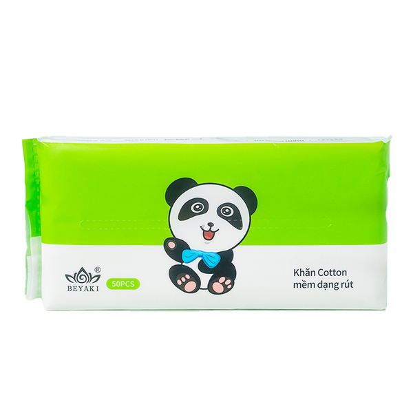Khăn Vải Khô Cotton Beyaki Chăm Sóc Da Đa Năng Cho Mẹ Và Bé - Bịch Rút 50 Tờ 20X20 Cm