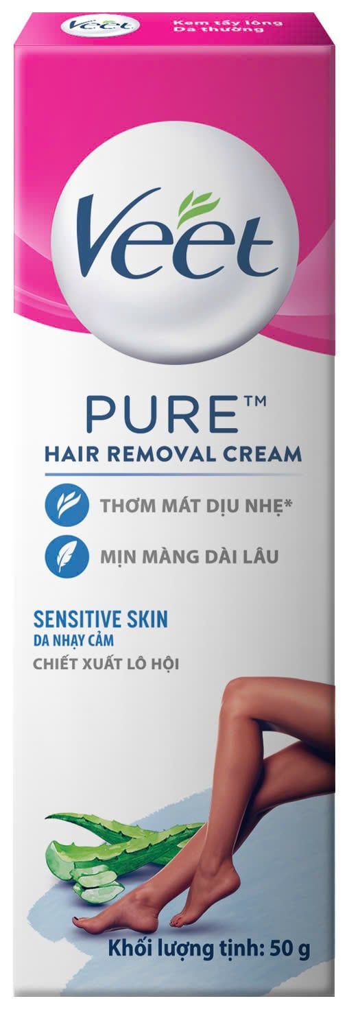 Kem Tẩy Lông Veet Pure Dành Cho Da Nhạy Cảm Pure Hair Removal Cream - Sensitive Skin 50G