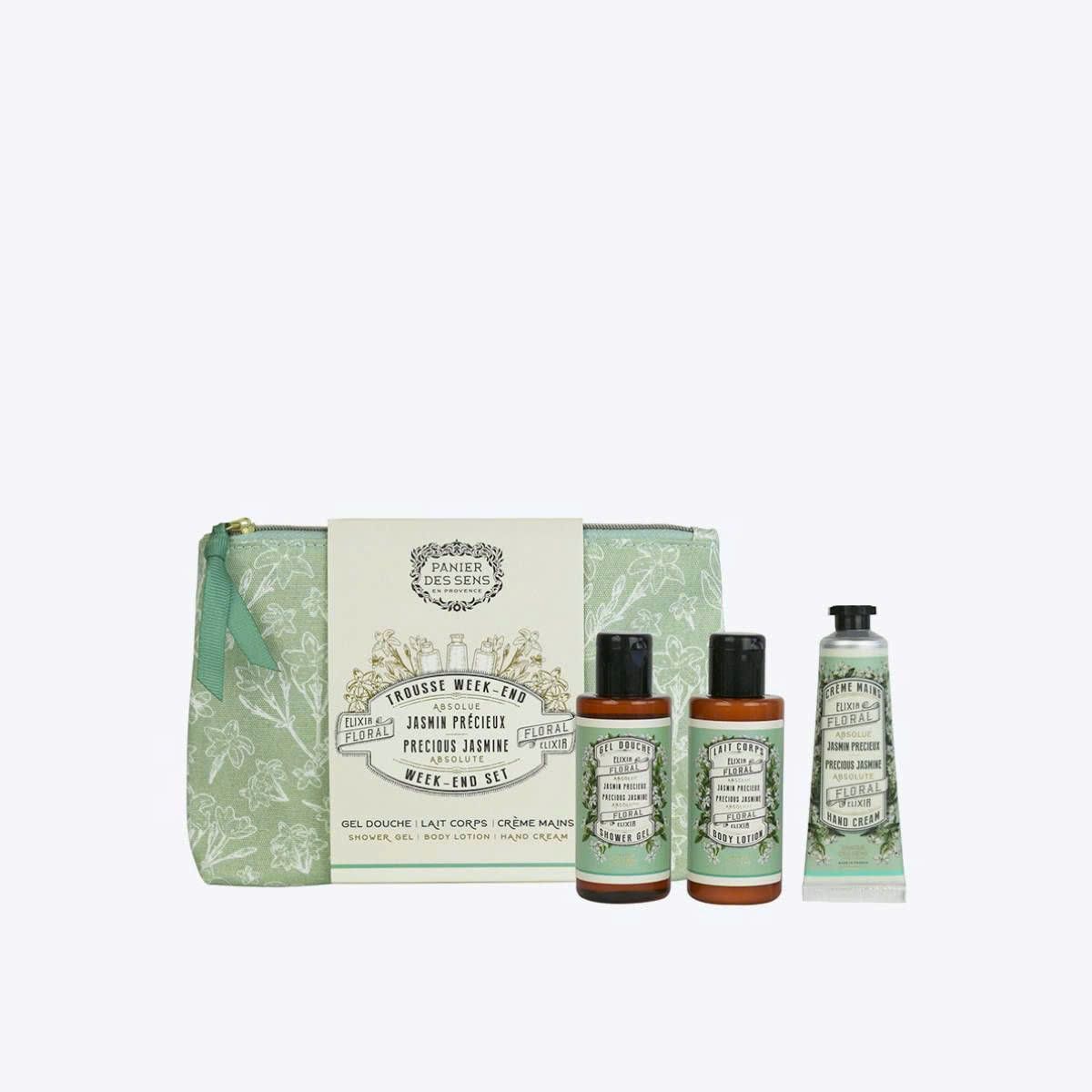 Bộ Sản Phẩm Du Lịch Sữa Tắm, Sữa Dưỡng Thể, Kem Dưỡng Da Tay Hương Hoa Nhài Panier Des Sens Absolutes Precious Jasmine