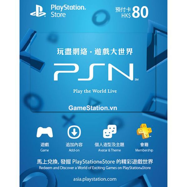 Thẻ PSN Gift Card 80 HKD - Hong Kong