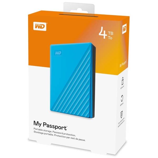 Ổ Cứng Di Động WD My Passport 4TB 2.5 inch USB 3.2 - Màu Xanh