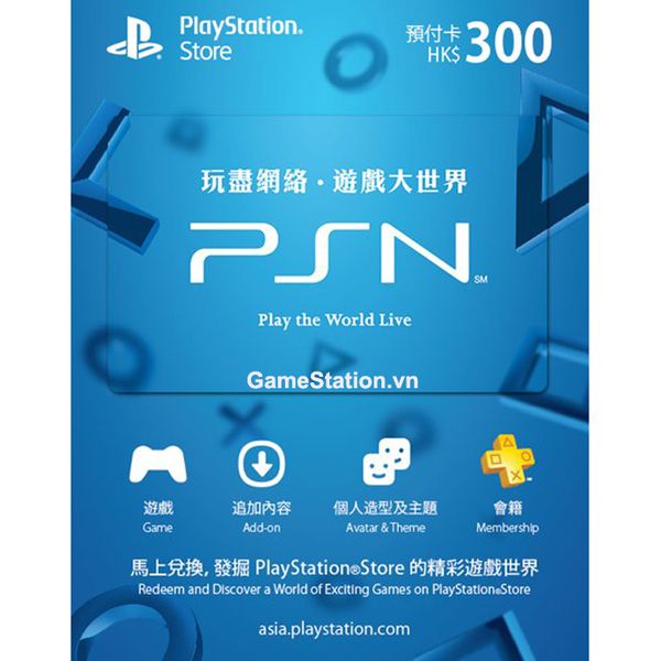 Thẻ PSN Gift Card 300 HKD - Hong Kong