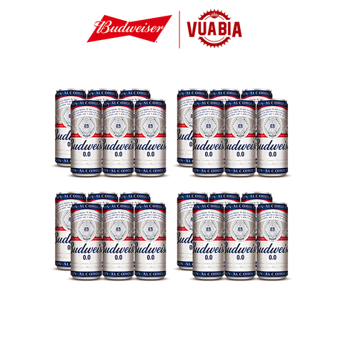 Bia Budweiser Sleek Can Thùng 24 Lon 330ml - Độ Cồn 0.0%