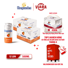 [FREESHIP] Bia Hoegaarden Peach Combo 2 Thùng 12 Lon 500ml - Tặng 1 Thùng Bia - Theo Khu Vực