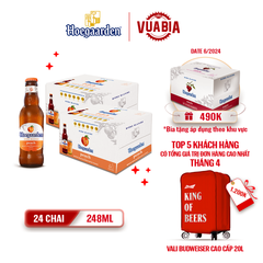 [FREESHIP] Bia Hoegaarden Peach Vị Đào Tinh Tế Combo 2 Thùng 24 Chai 248ml - Tặng 1 Thùng Bia - Theo Khu Vực