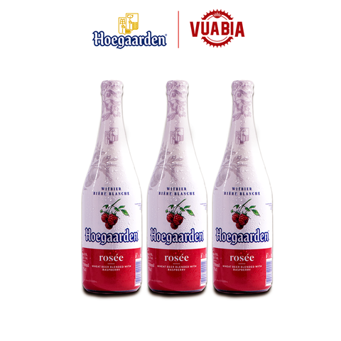 Hoegaarden Rosee Bỉ Combo 3 Chai - Bia Lúa Mỳ Dành Cho Phụ Nữ - Phiên bản chai 650ml [Quà Tặng Không Bán]