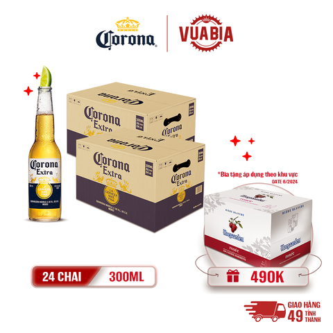 [FREESHIP] Bia Corona Extra Combo 2 Thùng 24 Chai 300ml - Tặng 1 Thùng Bia - Theo Khu Vực