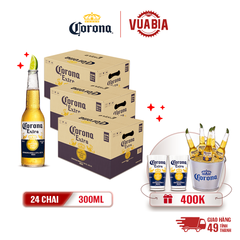 [FREESHIP] Bia Corona Extra Combo 3 Thùng 24 Chai 300ml - Tặng Xô Đá Corona + 2 Ly Corona