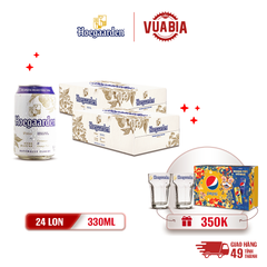 [FREESHIP] Bia Hoegaarden White Combo 2 Thùng 24 Lon 330ml - Tặng 1 Thùng Pepsi Tết + 2 ly Hoegaarden 250ml