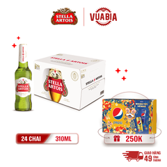 [FREESHIP] Bia Stella Artois Thùng 24 Chai 310ml - Tặng Thùng Pepsi Tết 320ml