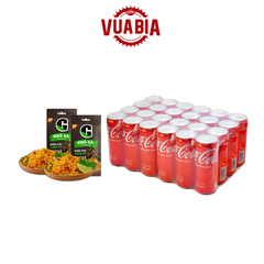 Combo Thùng 24 Lon Coca 320ml + 2 Khô Gà Lá Chanh - QUÀ TẶNG KHÔNG BÁN