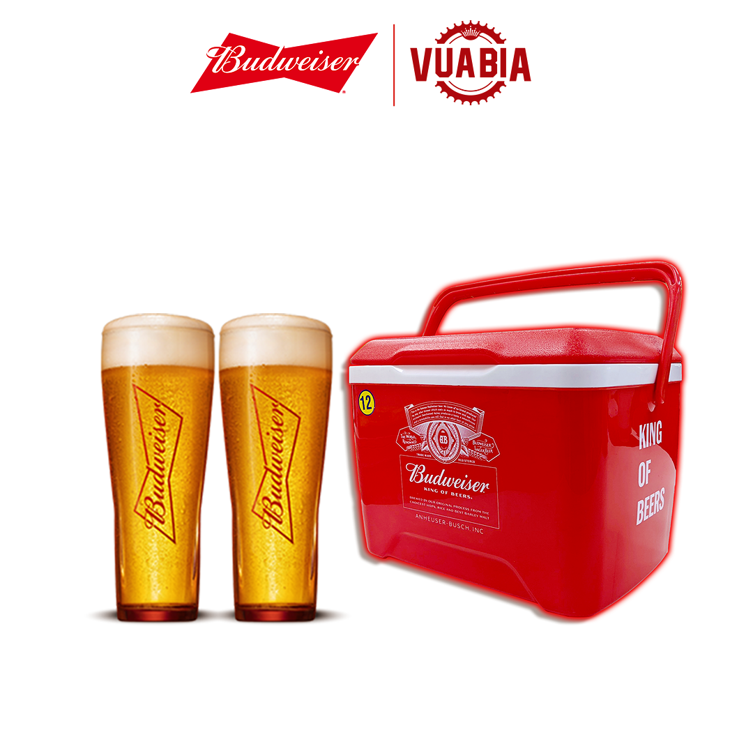 Combo 01 Thùng Đá Budweiser 12L + 02 Ly Budweiser 330ml - QUÀ TẶNG KHÔNG BÁN