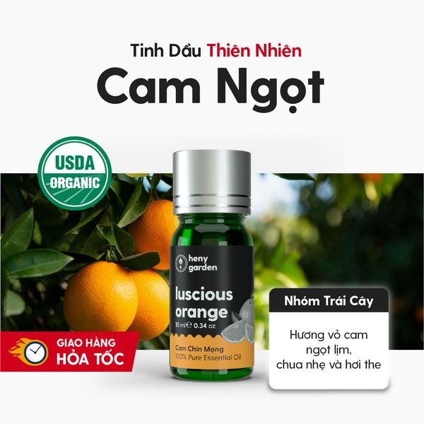 Tinh Dầu Cam (Orange Essential Oil) Heny Garden