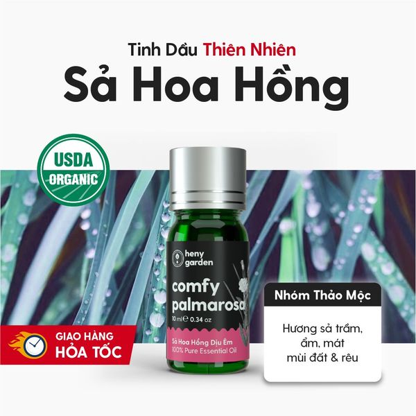 Tinh Dầu Sả Hoa Hồng (Palmarosa Essential Oil) Heny Garden