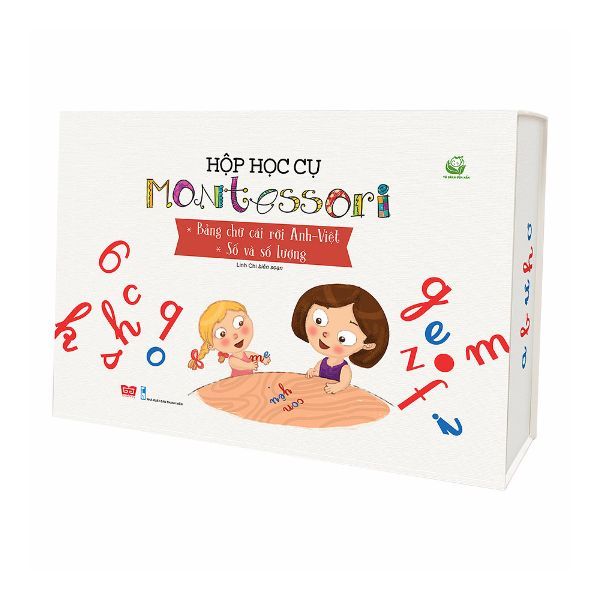 Hộp Thẻ Học Cụ Montessori - Bảng Chữ Cái Rời Anh - Việt - Số Và Số Lượng