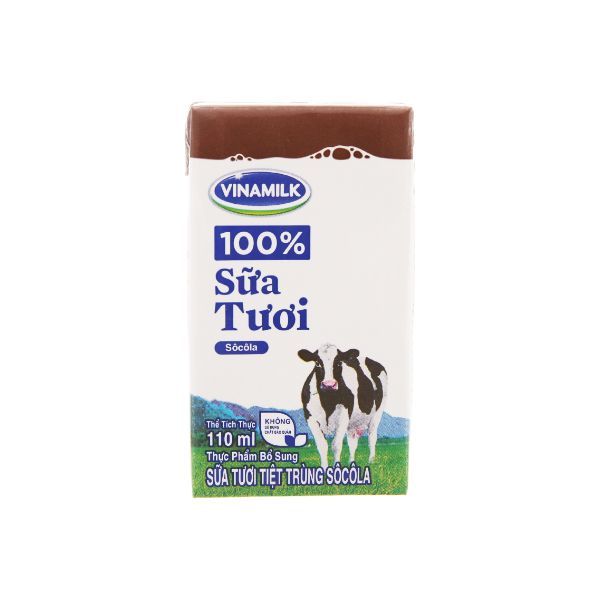 Sữa Tươi Tiệt Trùng Hương Socola Vinamilk 100% (110ml)