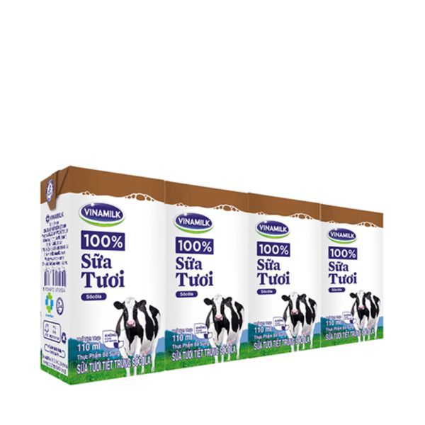 Sữa Tươi Tiệt Trùng Hương Socola Vinamilk 100% (110ml)