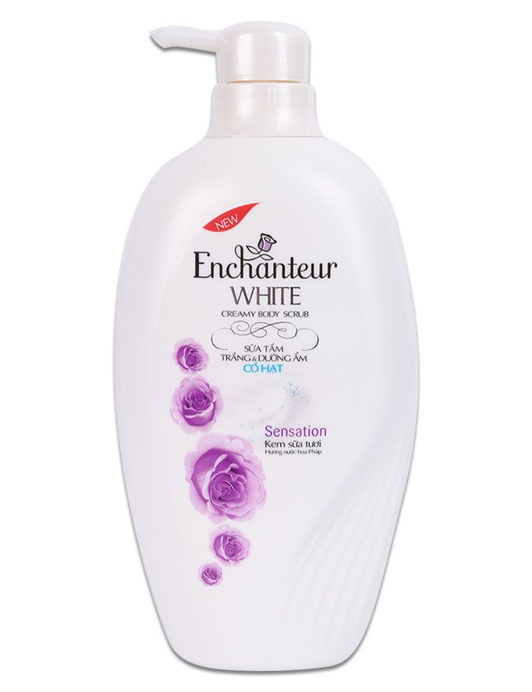 Sữa Tắm Trắng Và Dưỡng Ẩm Có Hạt Enchanteur Sensation (650g)