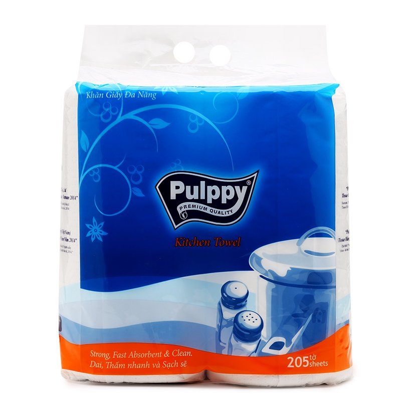 Pulppy - Khăn Giấy Đa Năng Kitchen Towel (2 Cuộn) (Màu Xanh)