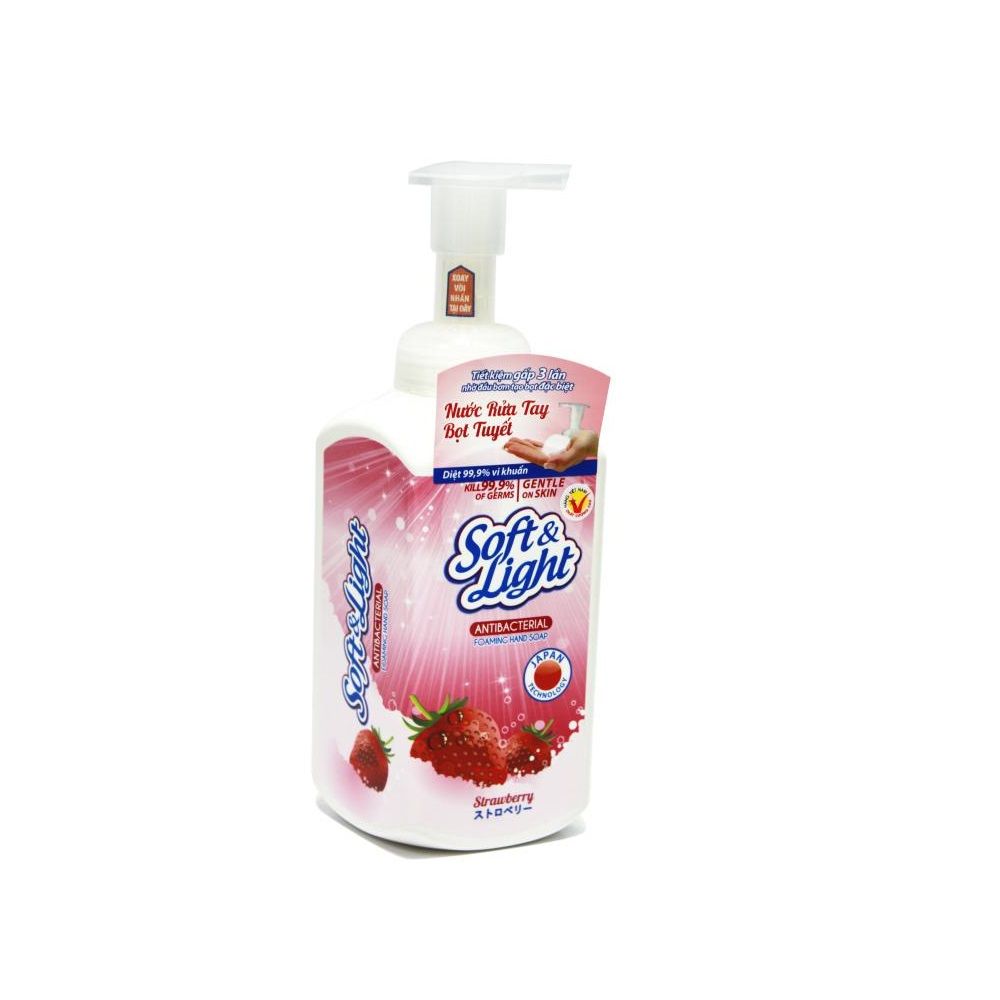 Nước Rửa Tay Bọt Tuyết Hương Dâu Soft And Light 400ml