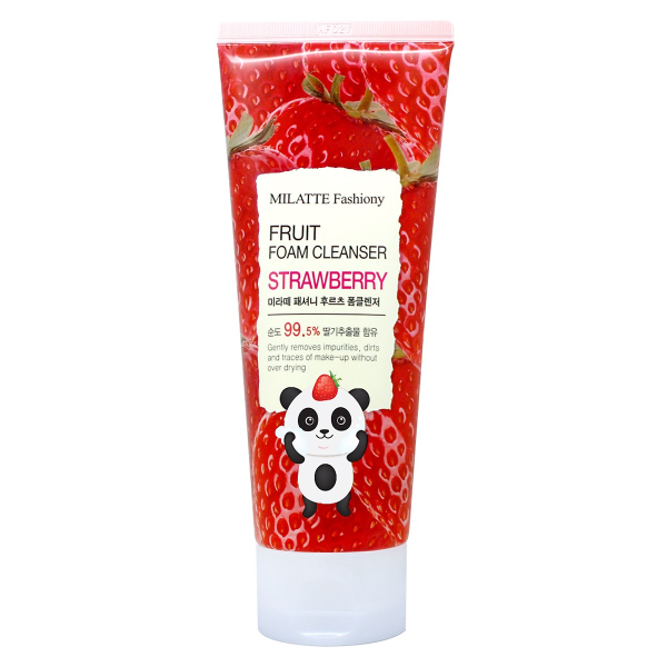 Sữa Rửa Mặt Milatte Fashiony Fruit Foam Cleanser Strawberry - Dâu Tây