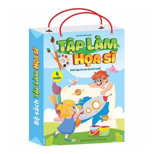 Túi Sách Tập Làm Họa Sĩ - Sách Tập Tô Màu Cho Bé Từ 3 Tuổi (6 Cuốn)