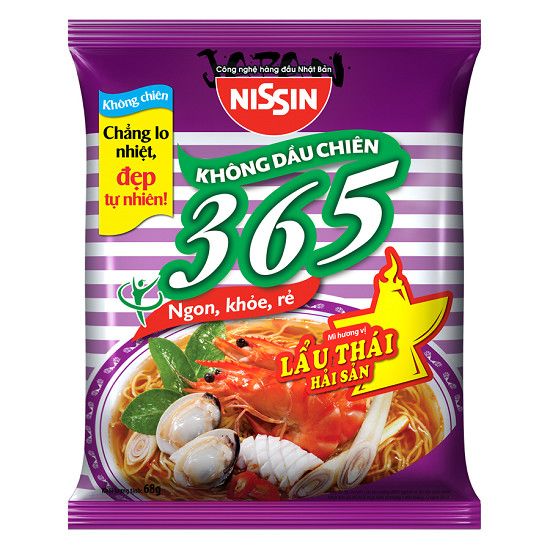 Mì Nissin 365 Hương Vị Lẩu Thái Hải Sản (68g)