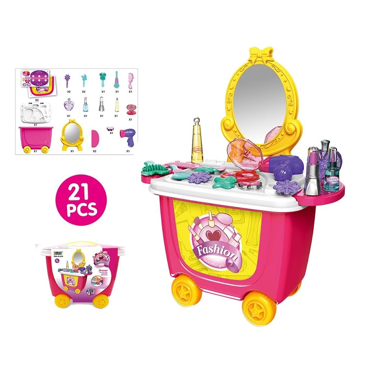 8230 - Bộ xe đẩy dụng cụ trang điểm
